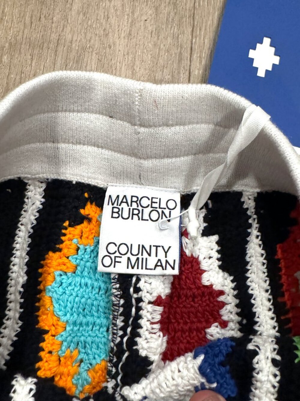 Marcelo Burlon County of Milan Macramé Cross Knit Patchwork Shorts - Picture 4 of 9